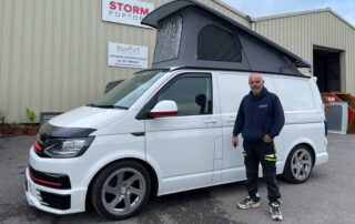 Customers collecting their van